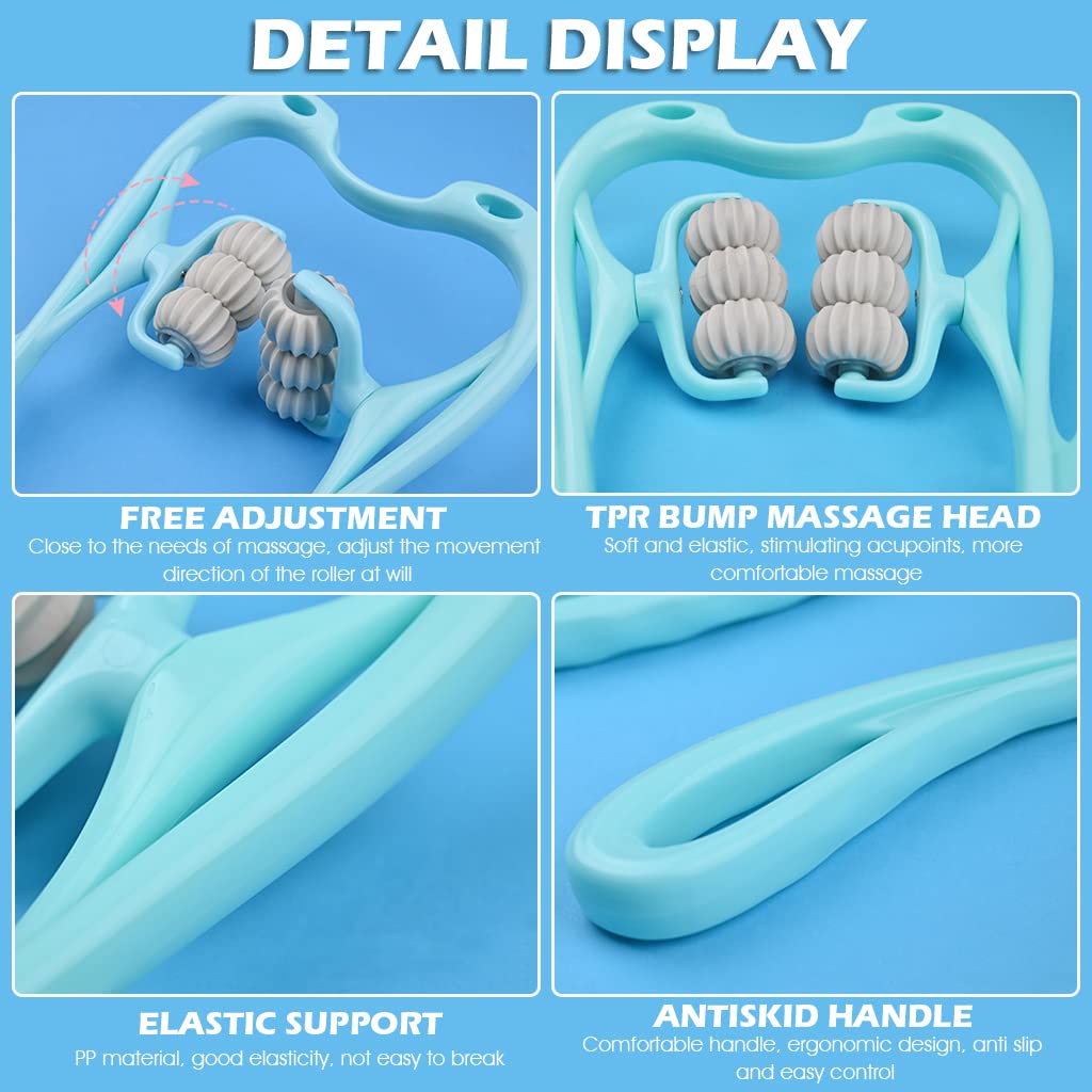 MAYCREATE Neck Massager, 6 Neck Massager Rollers for Pain Relief Manual Roller Massager for Neck, Relaxology Neck Massager Relieve Neck Soreness Muscle Pain MAYCREATE Neck Massager, 6 Neck Massager Rollers for Pain Relief Manual Roller Massager for Neck, Relaxology Neck Massager Relieve Neck Soreness Muscle Pain